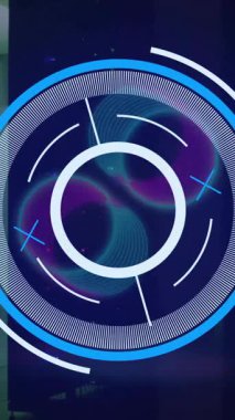 Veri işleme ile kapsam taramasının animasyonu. Dijital olarak oluşturulmuş küresel bağlantılar, hesaplama ve veri işleme kavramı.