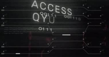Parçalar birleştiriliyor. Erişim reddedildi. Kırmızılar yanıp sönüyor. Siber uzay, siber güvenlik, dijital, teknoloji, güvenlik, fütüristik, kod