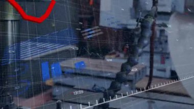 Başlangıçta kırmızı trend çizgisi süpürme ve mavi çubuk matkap basım verilerinin üzerinde genişliyor. Sanayi, makine, teknoloji, analitik, mühendislik, imalat, dijital