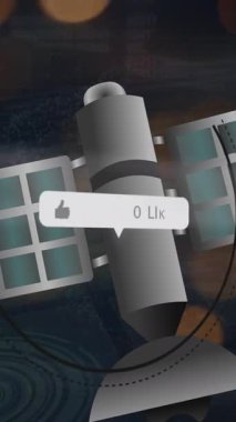 Siyah arka planda uydudan giderek artan sayıda sosyal medya simgesinin canlandırılması. Küresel teknoloji, bilgisayar ve dijital arayüz kavramı dijital olarak oluşturulmuş video.