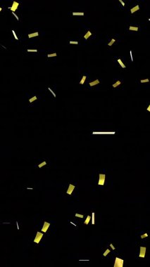 Siyah arka plana düşen altın konfetilerinin dijital animasyonu