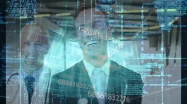 Dijital veri aktifleştirici, erkek doktor, doktorlar katılıyor, kadın doktor mavi steteskop öncüsü. Tıbbi ekip, gelecekçi, teknoloji, işbirliği, yenilik, sağlık, dijital