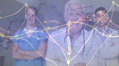 Klinikteki tıbbi ekip, ekip bağlantılarını gösteren bir ağ oluşturmaya başladı. Sağlık, işbirliği, teknoloji, profesyonellik, yenilik, tıbbi, iletişim