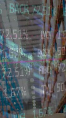 Arka plandaki depoya karşı borsa veri işleme programı. küresel ekonomi ve lojistik iş teknolojisi kavramı