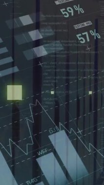 Veri sunucu odasında bilgi arayüzü ve bilgisayar dilinin animasyonu. Dijital bileşik, rapor, iş, büyüme, dünya, veri merkezi, ağ sunucu ve teknoloji kavramı.