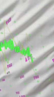 Fransa bayrağı üzerinde veri işleme animasyonu. Küresel vatanseverlik ve dijital arayüz kavramı dijital olarak oluşturulmuş video.