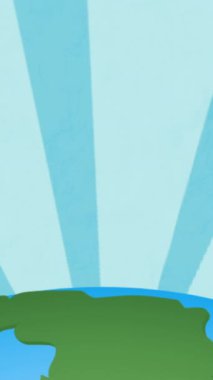 Dönen mavi arkaplanda küre animasyonu. çevre, sürdürülebilirlik, ekoloji, yenilenebilir enerji, küresel ısınma ve iklim değişikliği farkındalığı.