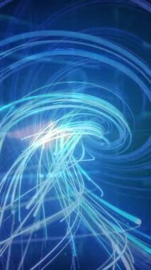 Veri işleme üzerinde ışık izlerinin canlandırılması ve siyah zemin üzerinde ampul. Küresel teknoloji, bağlantılar, hesaplama ve dijital arayüz kavramı dijital olarak oluşturulmuş video.