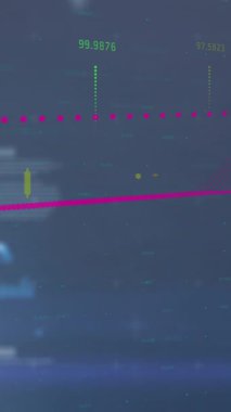 Siyah arka planda finansal veri işleme animasyonu. Küresel iş, finans ve dijital arayüz kavramı dijital olarak oluşturulmuş video.