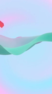 Çok renkli arka planda dalgalanan soyut şekillerin canlandırması. Renk, desen, şekil ve hareket kavramı dijital olarak oluşturulmuş video.