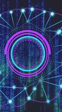 Ai sohbet diyaloğunun animasyonu ve veri işleme ağı üzerinde ai beyin ağı ile tarayıcı. Bağlantı, ai, ağ, veri, dijital arayüz ve iletişim, dijital olarak oluşturulmuş video.