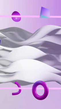 Neon çerçeve ve soyut şekillerin hareketli katman arkaplanlarının animasyonu. Renk, desen, şekil ve hareket kavramı dijital olarak oluşturulmuş video.