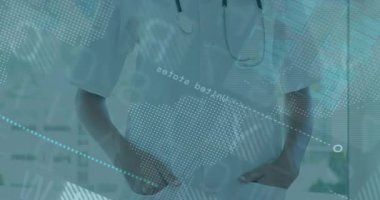 Yukarıdaki kameralar, doktorun yüzen haritası ve sağlık verilerini gösteren ECG dalga formu olduğunu gösteriyor. Tıbbi, sağlık, teknoloji, dijital, yenilik, profesyonel, bilim