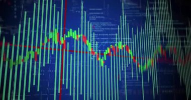 Oynatma başladığında, dijital grafik yeşil çubukları kaydırıyor ve canlı güncellemeleri dalgalandırıyor. Analizler, veri görselleştirme, finansal, teknolojik, arayüz, modern, performans
