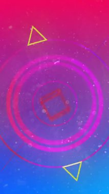 Pembe ile mavi arkaplan arasındaki işaretleri gösteren taramaların animasyonu. Dijital arayüz küresel bağlantı ve dijital olarak oluşturulan iletişim konsepti.