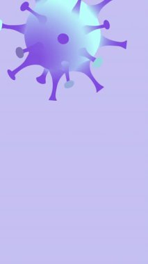 Mor arkaplandaki Coperid 19 virüs hücresinin animasyonu. küresel covid 19 salgın konsepti dijital olarak oluşturulmuş video.