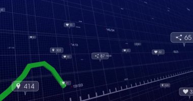 Sol alttaki zigzag çizgilerinden yeşil çoklu hat çıkıyor. Rozetleri senkronize ederek çatışmayı gösteriyor. Analizler, veriler, görselleştirme, teknoloji, dijital, gösterge paneli, içgörü