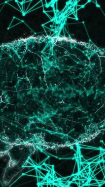 Siyah arka planda veri işleme ve beyin animasyonu. küresel bilim ve dijital arayüz kavramı dijital olarak oluşturulmuş video.