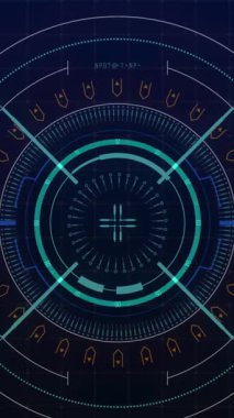 Mavi arka planda veri işleme ile tarama ve dijital arayüz. dijital arayüz ve hesaplama kavramı