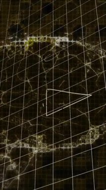 Matematiksel denklemlerin animasyonu, insan beyninin dijital modeli üzerinden siyah arkaplanda. küresel tıp, sağlık ve teknoloji konsepti dijital olarak üretilen video.