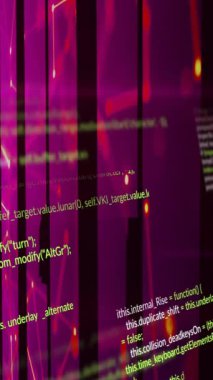 Siyah arkaplanda veri işleme ve şekillerin animasyonu. küresel iş ve dijital arayüz kavramı dijital olarak oluşturulmuş video.