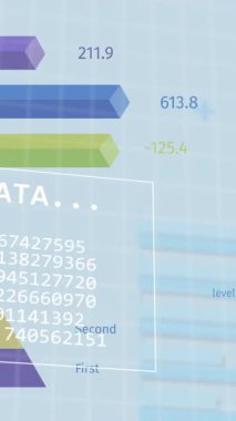 Animation of financial data processing and statistics. Global business, finances, computing and data processing concept digitally generated video.