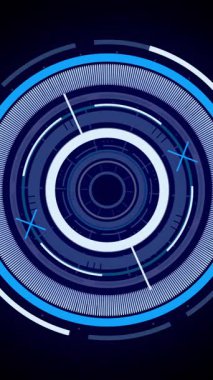 Siyah arkaplandaki tarama alanının animasyonu. Dijital olarak oluşturulmuş küresel veri işleme, hesaplama ve dijital arayüz kavramı.