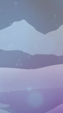 Kış manzarasına yağan karın animasyonu. Noel, gelenek ve kutlama konsepti dijital olarak oluşturuldu.