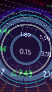 Kapsam taraması sırasında borsanın animasyonu. Küresel iş, finans ve dijital arayüz kavramı dijital olarak oluşturulmuş video.