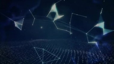Flaş süpürme arkaplan ağı düğümleri 3 boyutlu küre içinde birleşerek veri bağlantılarını eşleştiriyor. Fütüristik, dijital, teknolojik, ağ, soyut, yenilik, bağlantı
