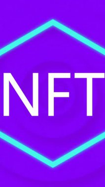 Finansal veri işleme ve tmi metnin neon desen üzerinde animasyonu. Küresel finans, iş, bağlantılar, hesaplama ve veri işleme kavramı dijital olarak oluşturulmuş video.