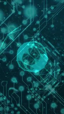 Dünya üzerindeki bağlantı ağının animasyonu. Küresel teknoloji ve dijital arayüz kavramı, dijital olarak oluşturulmuş video.