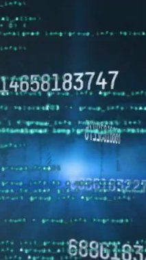 Veri işleme animasyonunun siyah arkaplan üzerindeki ışık yollarının üzerinde gerçekleşmesi. küresel teknoloji, bilgisayar ve dijital arayüz kavramı dijital olarak oluşturulmuş video.