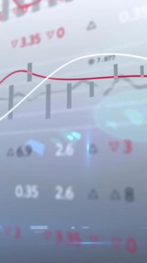 Gri arkaplandaki ışık noktalarıyla borsa veri işleme animasyonunun karşılaştırılması. Küresel ekonomi ve iş teknolojisi kavramı