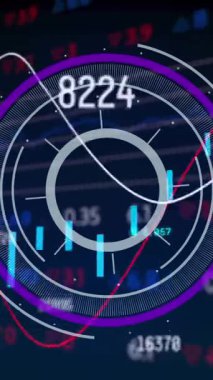 Kapsam taramasında veri işleme animasyonu. küresel iş ve dijital arayüz kavramı dijital olarak oluşturulmuş video.