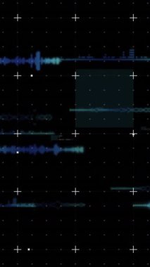 Siyah arkaplanda veri işleme animasyonu. Küresel teknoloji, bilgisayar ve dijital arayüz kavramı dijital olarak oluşturulmuş video.