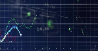 Enerji eğilimlerini görselleştiren çizelge çizgileri ilerlerken güç simgesi yükleme ızgarasında. Fütüristik, veri görselleştirme, şematik, teknoloji, dijital arayüz, analitik, yenilik