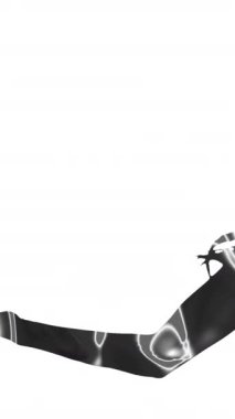 Beyaz arka planda ışık yollarıyla el ele tutuşan iş kadını siluetinin animasyonu. Küresel iş, finans ve veri işleme kavramı dijital olarak oluşturulmuş video.