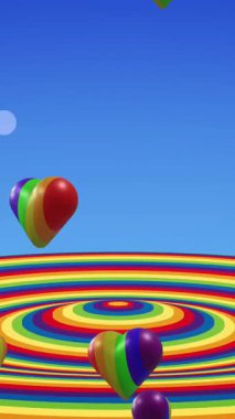 Gururlu Igbtq kalplerinin ve gökkuşağının animasyonu arka planı şekillendirir. Gurur ayı, lgbtq, insan hakları ve eşitlik kavramı dijital olarak oluşturulmuş video.