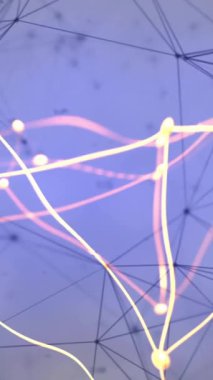 Beyaz arkaplandaki bağlantı ağının canlandırılması. Teknoloji, bilim ve dijital arayüz kavramı dijital olarak oluşturulmuş video.