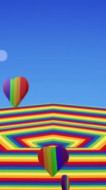 Gururlu Igbtq kalplerinin ve gökkuşağının animasyonu arka planı şekillendirir. Gurur ayı, lgbtq, insan hakları ve eşitlik kavramı dijital olarak oluşturulmuş video.