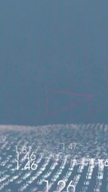 Parıltı animasyonu, rakamlar ve matematik formülleri mavi arka planda. Matematik, geometri, eğitim, sayılar, dijital alan ve teknoloji konsepti dijital olarak oluşturulmuş video.