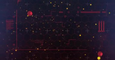 Donanma arka planında büyü şebekesini gösterdikten sonra altın kıvılcımlar hareketlenmeye başladı. Fütürist, teknoloji, hareket, dinamik, parlak, dijital, soyut