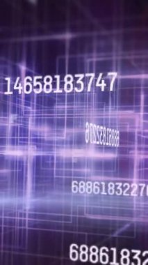 Parlayan ızgaraya karşı veri işleme sistemini değiştiren numaraların animasyonu. global teknoloji bağlantısı dijital arayüz konsepti dijital olarak oluşturulmuş görüntü.