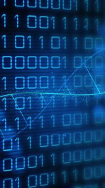 Karanlık arka planda tıbbi veri işleme animasyonu. Küresel tıp, teknoloji, veri işleme ve dijital arayüz kavramı dijital olarak oluşturulmuş video.