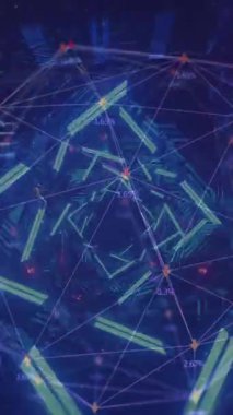 Dünya ve elle bağlantı ağının animasyonu. Küresel bağlantılar ağlar ve veri işleme kavramı dijital olarak oluşturulmuş video.