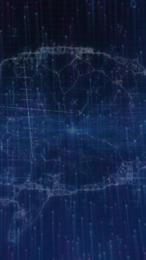 Beyin üzerinde veri işleme animasyonu. küresel iş ve dijital arayüz kavramı dijital olarak oluşturulmuş video.