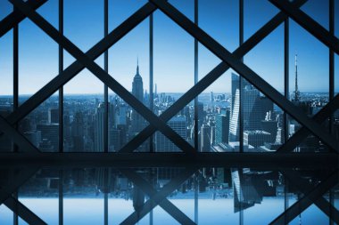 Şehir üzerinde seyir büyük pencereli Oda