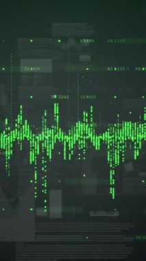 İstatistik ve finansal veri işleme animasyonu. küresel finansman, iş ve veri işleme kavramı dijital olarak oluşturulmuş video.