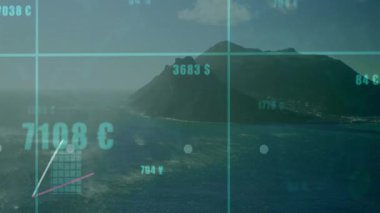 Adanın yükselişi para birimi değerlerinin düşmesi ve bar çizelgeleri izleme eğilimlerini canlandırıyor. Finansal analiz, veri görselleştirme, dijital finans, analitik, iş zekası, modern tasarım, finansal büyüme